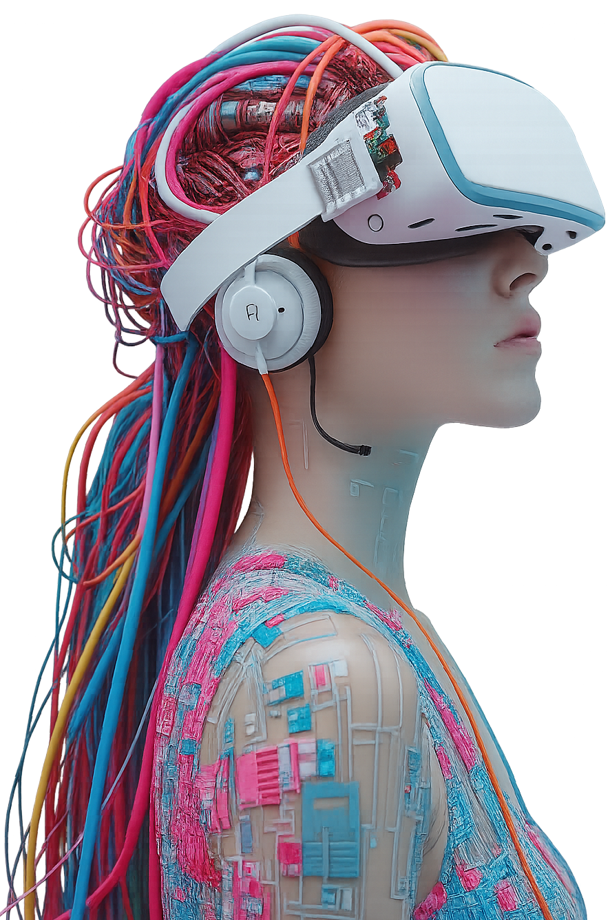 Image of a girl experiencing VR - Software Development Company in Kochi